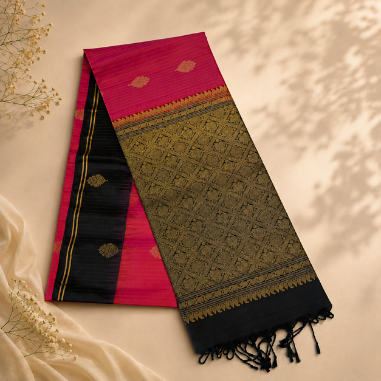 Rose silk drape