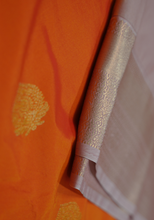 Sunset Orange/Light Mauve Semi Kanchi- SSS16 — Sunset Orange/Light Mauve — photo 3