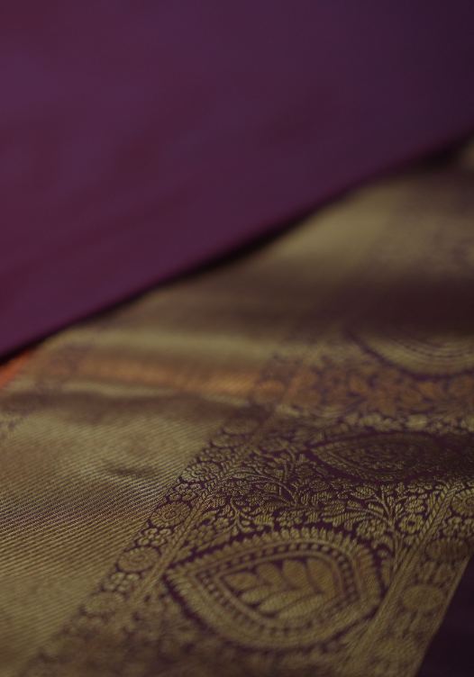 Orange and Wine Semi Kanchi- SSS28 — Rust Orange with Wine — photo 4