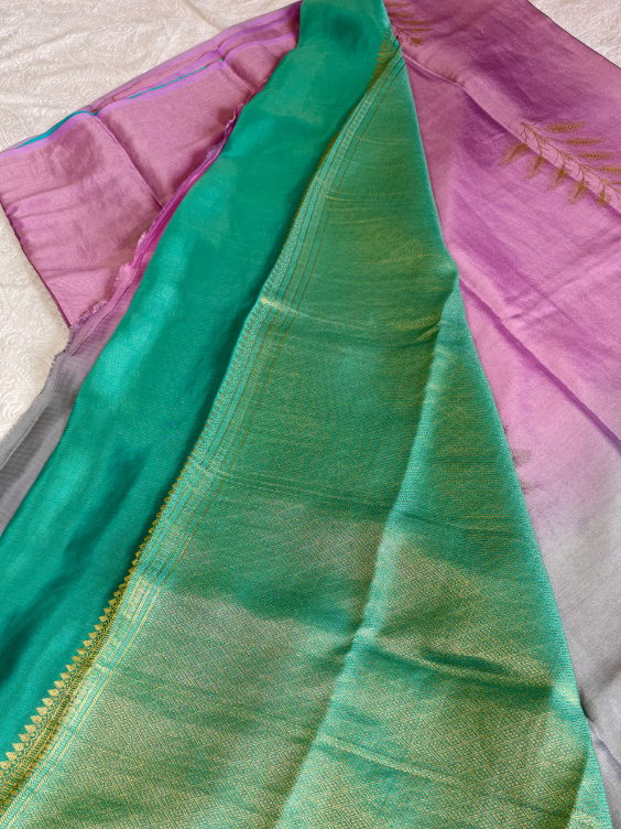 Ombre Pure Mysore silk saree - 5 Shades with Silk mark — Multi colour — photo 2