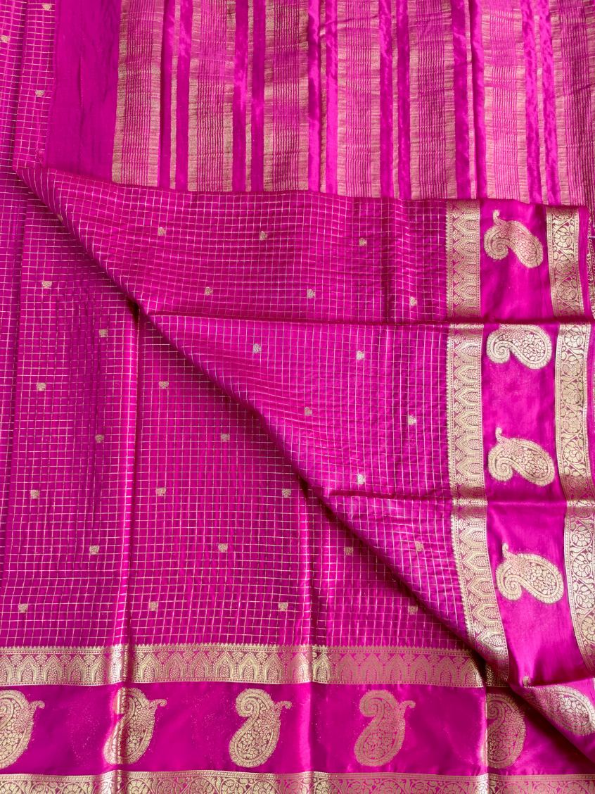 Rani Pink- Semi Crepe silk saree — Rani Pink — photo 3