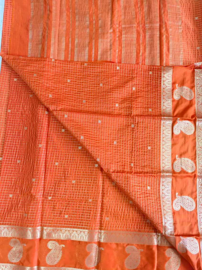 Orange- Semi Crepe silk saree — Orange — photo 2
