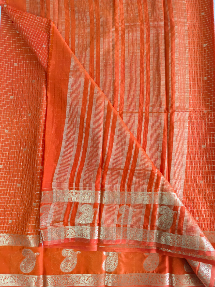 Orange- Semi Crepe silk saree — Orange — photo 3
